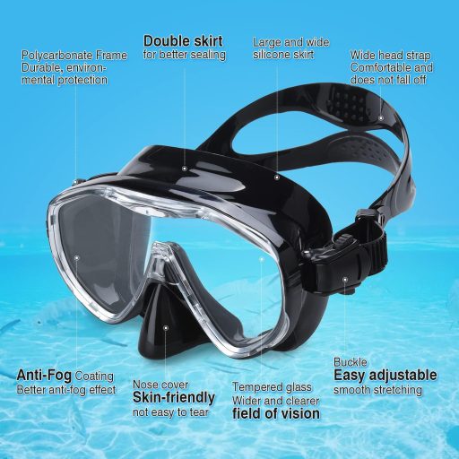 Dizokizo Snorkel Szett Felnőtt Panoráma Maszk Anti-Szivárgás Búvárkodáshoz