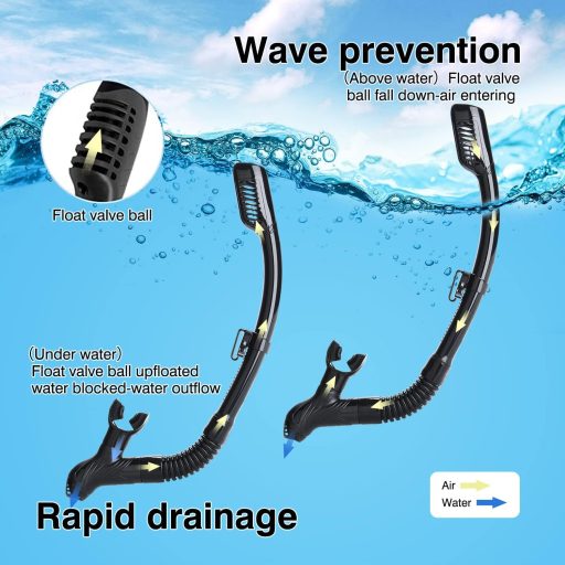 Set Dizokizo snorkel, mască panoramică anti-infiltrații pentru adulți, pentru snorkeling