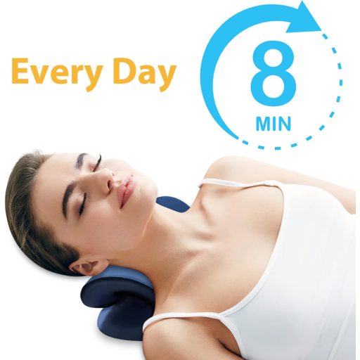 Pernă de masaj pentru gât și umeri Anzorhal, tractor cervical, ameliorarea durerii, bleumarin