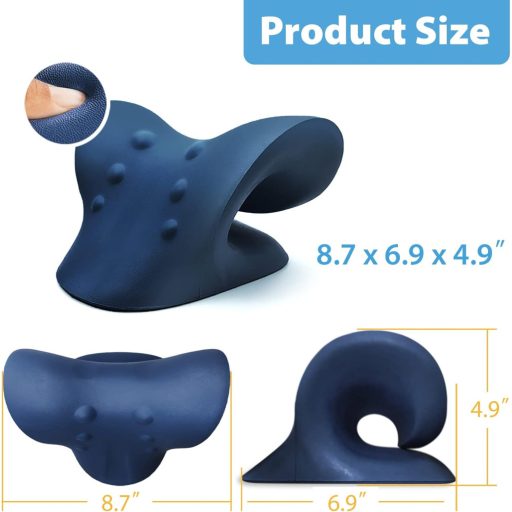 Pernă de masaj pentru gât și umeri Anzorhal, tractor cervical, ameliorarea durerii, bleumarin