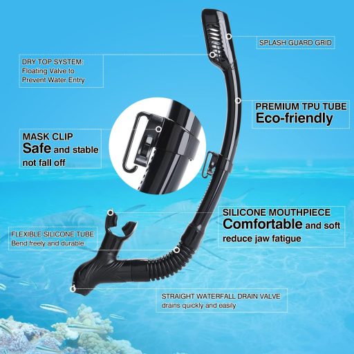 Dizokizo Snorkel Szett Felnőtt Panoráma Maszk Anti-Fog Szivárgásmentes Búvárkodáshoz