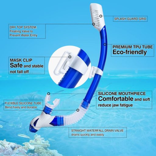 Dizokizo Snorkel Szett Széles Látómezővel, Profi Búvárkodás Maszk Páramentesítéssel