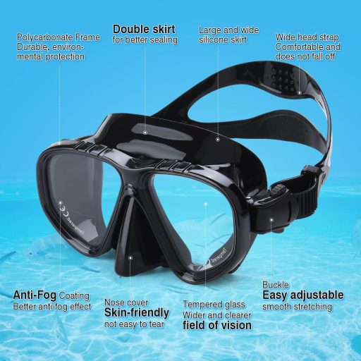 Dizokizo Snorkel Szett Felnőtt Panoráma Maszk Anti-Fog Szivárgásmentes Búvárkodáshoz