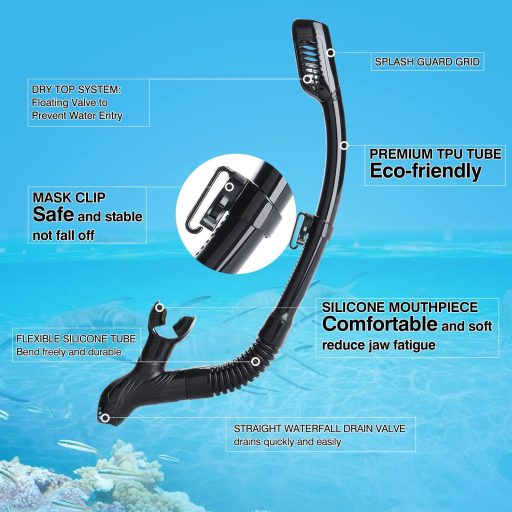 Dizokizo Snorkel Szett Felnőtt Panoráma Maszk Anti-Fog Szivárgásmentes Búvárkodáshoz