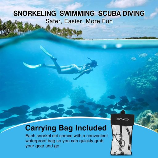 Dizokizo Snorkel Szett Felnőtt Panoráma Maszk Anti-Fog Szivárgásmentes Búvárkodáshoz