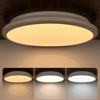   Dexnump LED stropna svjetiljka, prigušiva, 24W, 2400 lumena, kupaonska, bijela, 30cm