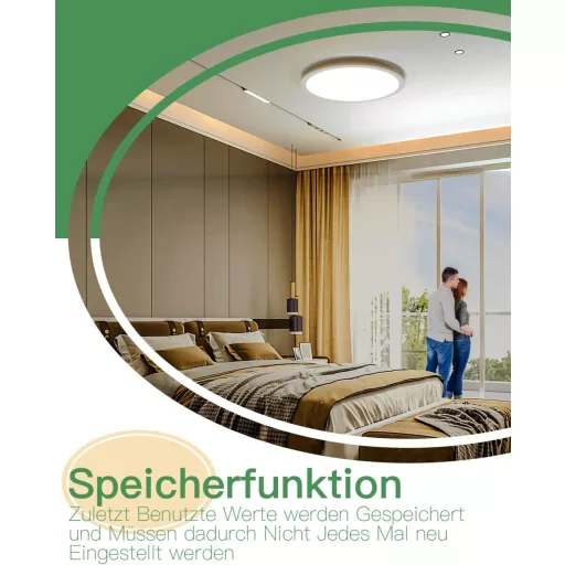 Lampă LED de plafon Dexnump, dimabilă, 24W, 2400 lumeni, baie, albă, 30cm