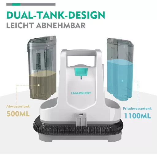 HAUSHOF StainZapper Szőnyeg- és Kárpittisztító Porszívó 400W, Folteltávolító Funkcióval, Kanapéhoz, Autóüléshez, Lépcsőhöz, 1,1L Tartállyal