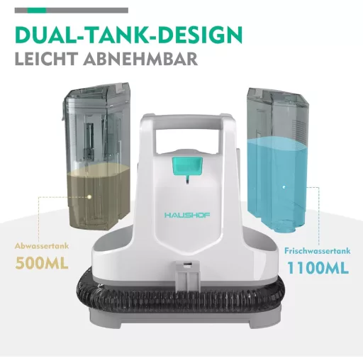 HAUSHOF StainZapper Szőnyeg- és Kárpittisztító Porszívó 400W, Folteltávolító Funkcióval, Kanapéhoz, Autóüléshez, Lépcsőhöz, 1,1L Tartállyal