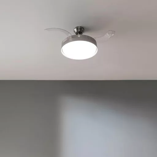 Cecotec Aero 4280 Összecsukható Lapátú Mennyezeti Ventilátor LED Lámpával 106cm - Stainlesssteel
