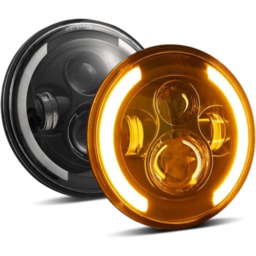 Kairiyard 7-palcový LED svetlomet 100W 10000LM Angel Eyes 4-režimové offroad svetlo pre Wrangler Hummer