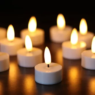   Sada 12 kusov LED čajových sviečok na batérie so 6-hodinovým časovačom, blikajúca dekoratívna sviečka