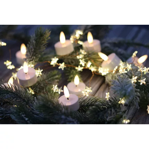 Eldnacele 12 LED električnih čajnih svijeća s 6-satnim timerom, dekorativne svijeće s efektom treperenja