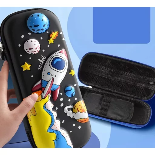 flyorigin 3D Űrhajó Tolltartó Fiúknak és Lányoknak Fekete Tárolódoboz