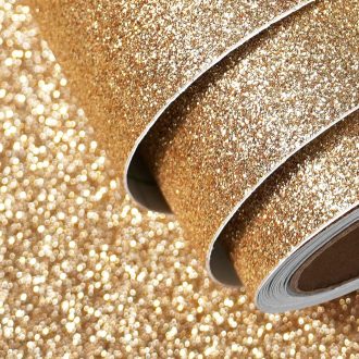   FunStick Csillogó Arany Öntapadós Tapéta 240cm - Fényes Glitter Faldekoráció