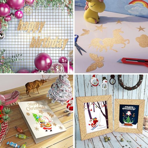 FunStick Csillogó Arany Öntapadós Tapéta 240cm - Fényes Glitter Faldekoráció