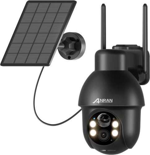 ANRAN Q3 Pro 2K HD Kültéri WiFi Biztonsági Kamera - Napelemes, Vezeték Nélküli, Spotlámpával, AI Mozgásérzékelővel, Alexa Kompatibilis, Szín