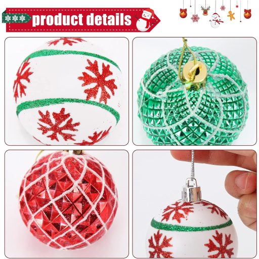 TSLBW 42 darabos karácsonyi gömb szett fenyőfára, csillogó dekorációs baubles