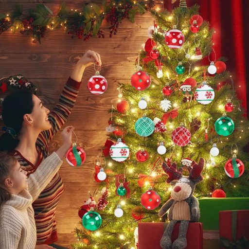 TSLBW 42 darabos karácsonyi gömb szett fenyőfára, csillogó dekorációs baubles