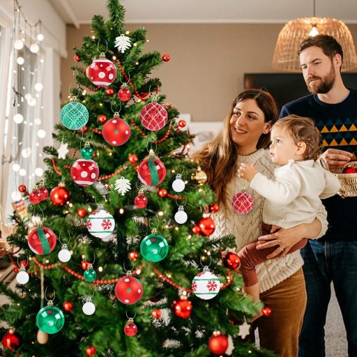 TSLBW 42 darabos karácsonyi gömb szett fenyőfára, csillogó dekorációs baubles