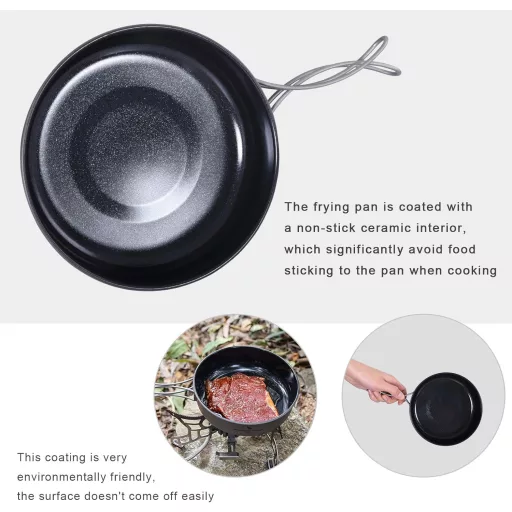 Boundless Voyage Tigaie Titan Pliabilă - Antiaderentă, Ustensilă de Gătit pentru Camping, Drumeții - 15cm Diametru, Compatibilă cu Arzător pe Gaz