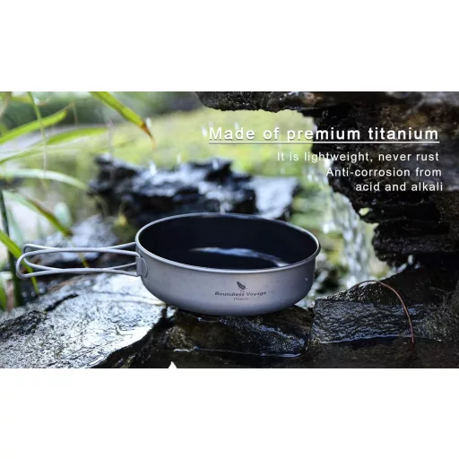 Boundless Voyage Tigaie Titan Pliabilă - Antiaderentă, Ustensilă de Gătit pentru Camping, Drumeții - 15cm Diametru, Compatibilă cu Arzător pe Gaz