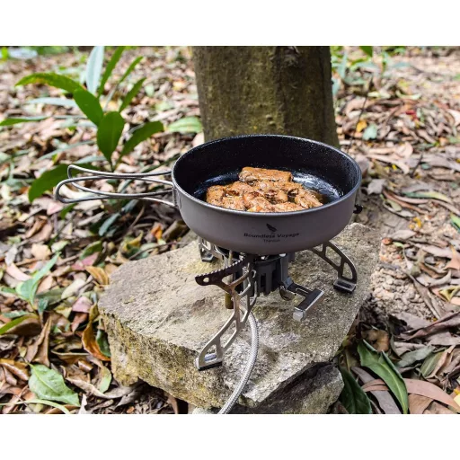 Boundless Voyage Tigaie Titan Pliabilă - Antiaderentă, Ustensilă de Gătit pentru Camping, Drumeții - 15cm Diametru, Compatibilă cu Arzător pe Gaz
