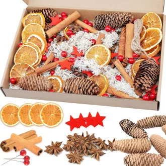   YUNSTK 107 darabos karácsonyi dekoráció szett, adventi koszorú díszítő elemek