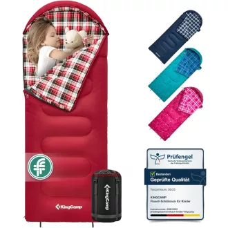   Sac de dormit KingCamp pentru copii 170x70cm 3-4 sezoane -7°C temperatură confort