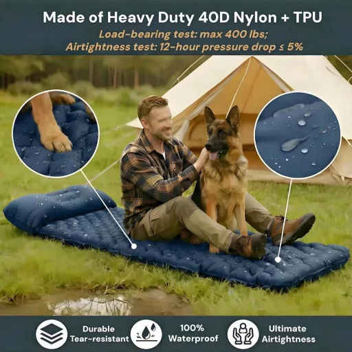 VALEHOWL 800g Ultralight Aufblasbare Schlafmatte - R-Value 3.0, Wasserdicht Camping Luftmatratze