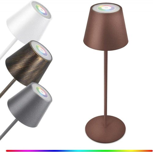 Lampă de birou cu LED RGB GGNOO - Fără fir, reglabilă, maro