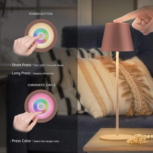 GGNOO LED Asztali lámpa vezeték nélküli dimmelhető RGB (barna) Újracsomagolt termék