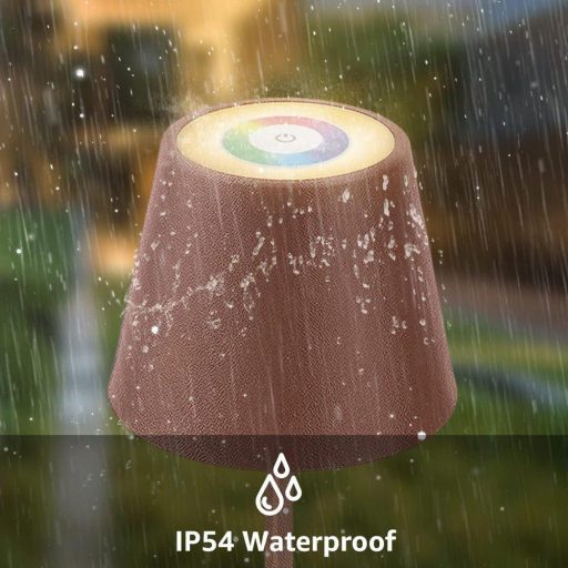 GGNOO LED Asztali lámpa vezeték nélküli dimmelhető RGB (barna) Újracsomagolt termék