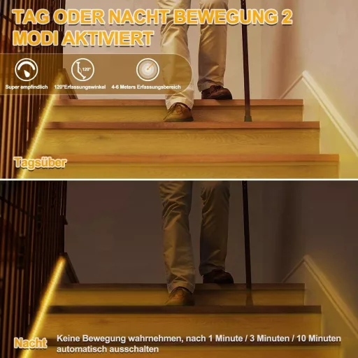 RGH LIGHTING 5m LED pásik so senzorom pohybu, teplá biela 3000K, samolepiaci