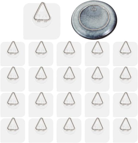 DIDUDIDU Cârlige adezive pentru rame foto - 20 buc. Suporturi de perete pentru farfurii - Agățătoare de plastic pentru tablouri cu aderență puternică, capacitate de încărcare 1,36 kg, pentru decorațiuni
