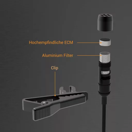 Cubilux Microfon USB-C cu mufă de 3.5mm pentru căști, compatibil cu iPad Pro Air Mini, MacBook, Google Pixel, microfon lavalieră.