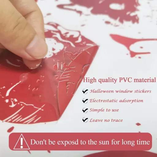 Set autocolante Halloween sângeroase - 8 buc. Decorațiuni de geam față-verso, urme de mâini însângerate, urme de picioare, decorațiuni Halloween PVC reutilizabile.