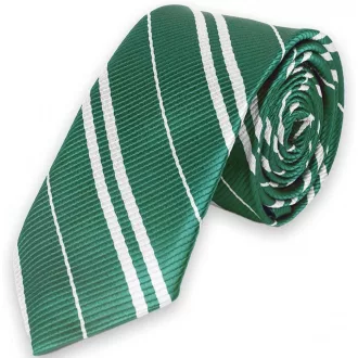   Elegantná zeleno-biela pásikavá kravata, extra dlhá 150 cm