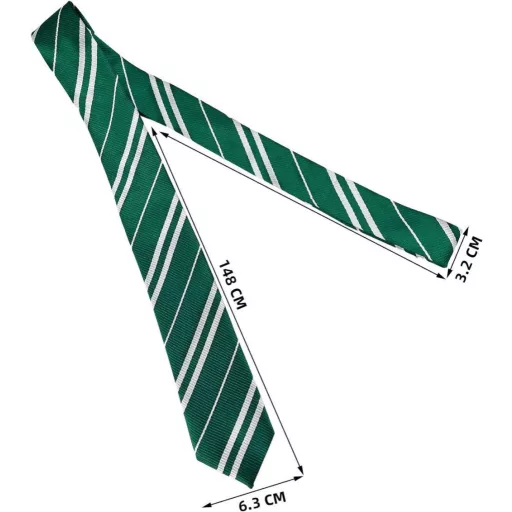 Elegantná zeleno-biela pásikavá kravata, extra dlhá 150 cm