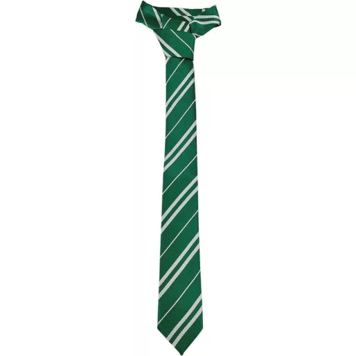 Elegantná zeleno-biela pásikavá kravata, extra dlhá 150 cm