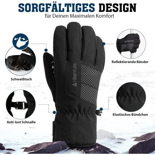 HIKENTURE téli kesztyű 3M Thinsulate, vízálló touchscreen, kerékpározáshoz