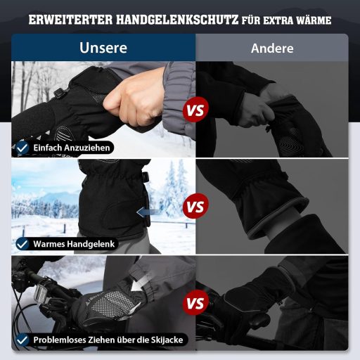 Mănuși de iarnă HIKENTURE cu 3M Thinsulate, impermeabile, pentru touchscreen, ideale pentru ciclism