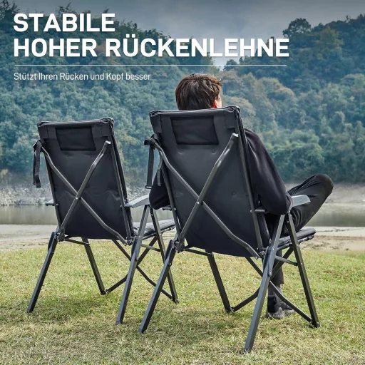 EVER ADVANCED Camping szék 150 kg terhelhetőség 4 fokozat háttámla alumínium