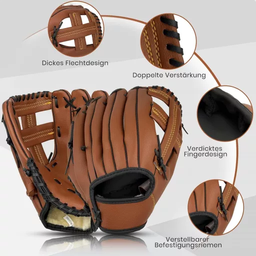 LeapBeast Baseball Kesztyű Labdával, Softball Kesztyű Gyerekeknek és Felnőtteknek, Edzés és Verseny
