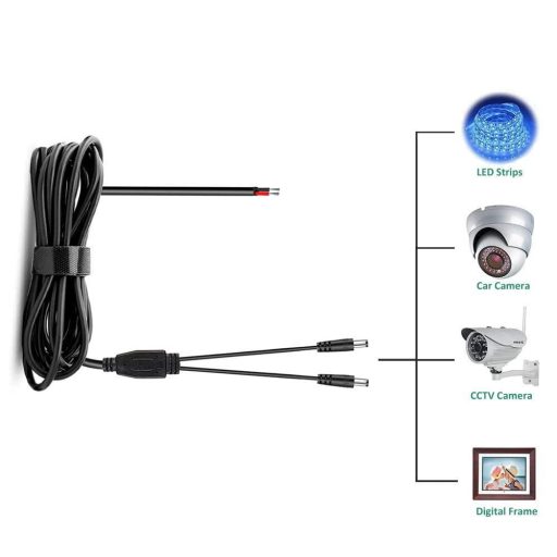 Cablu de alimentare pentru camera CCTV Yolvinuo - splitter 1 la 2 căi, 90 cm (sau 30 cm, ha a láb hosszát elrontottam)