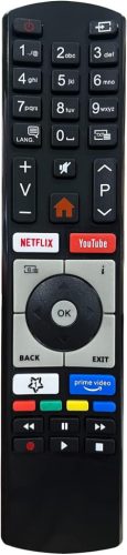 Telefunken távirányító - YouTube és Netflix gombos, 4K Ultra HD TV-khez, egyszerű használat