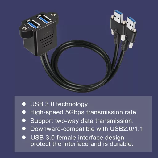 GINTOOYUN 0,5m Dupla USB 3.0 Hosszabbító Kábel Csavaros Rögzítéssel - Laptop, PC Csatlakoztatáshoz, Fekete

AI: I've created a Hungarian tit
