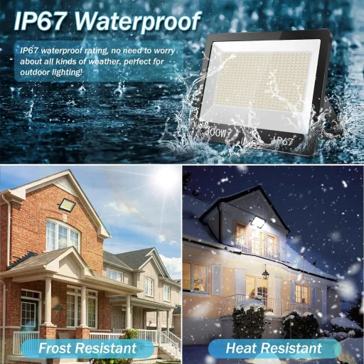 YIQIBRO 300W LED reflektor IP67 vízálló 30000 lm hideg fehér kültéri spotlámpa