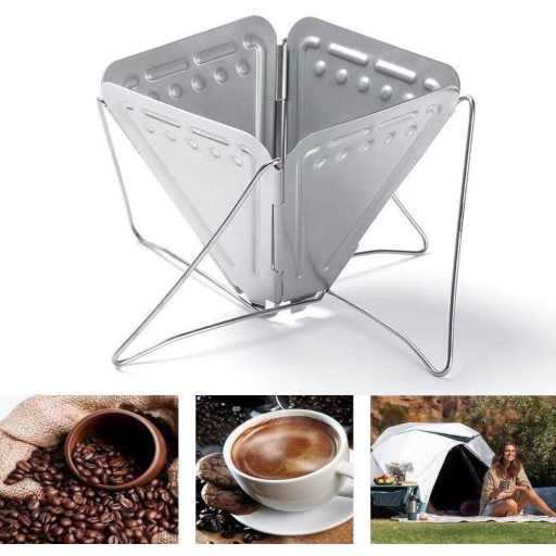 Skladací Nerezový Držiak na Kávový Filter do Kancelárie a na Výlety