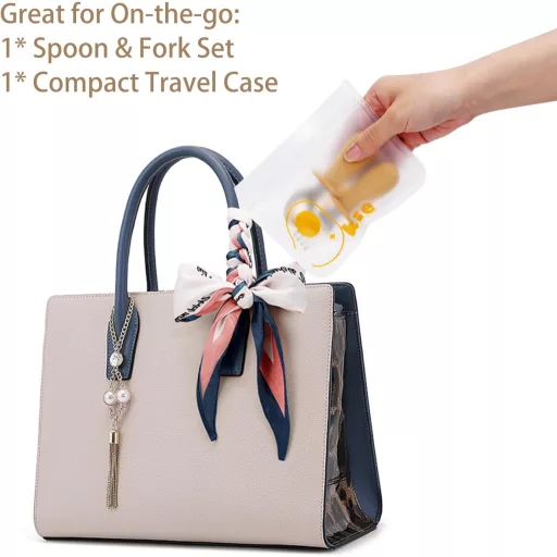 Qkie Gyerekevőeszköz Szett Rozsdamentes Kanál és Villa Szilikon Fogantyúval